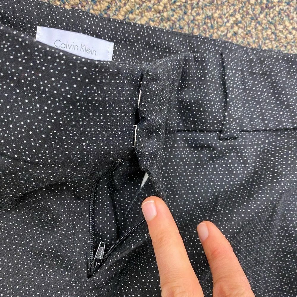 Calvin klein Black printed flat‎ front twill ankle pants - Picture 3 of 8